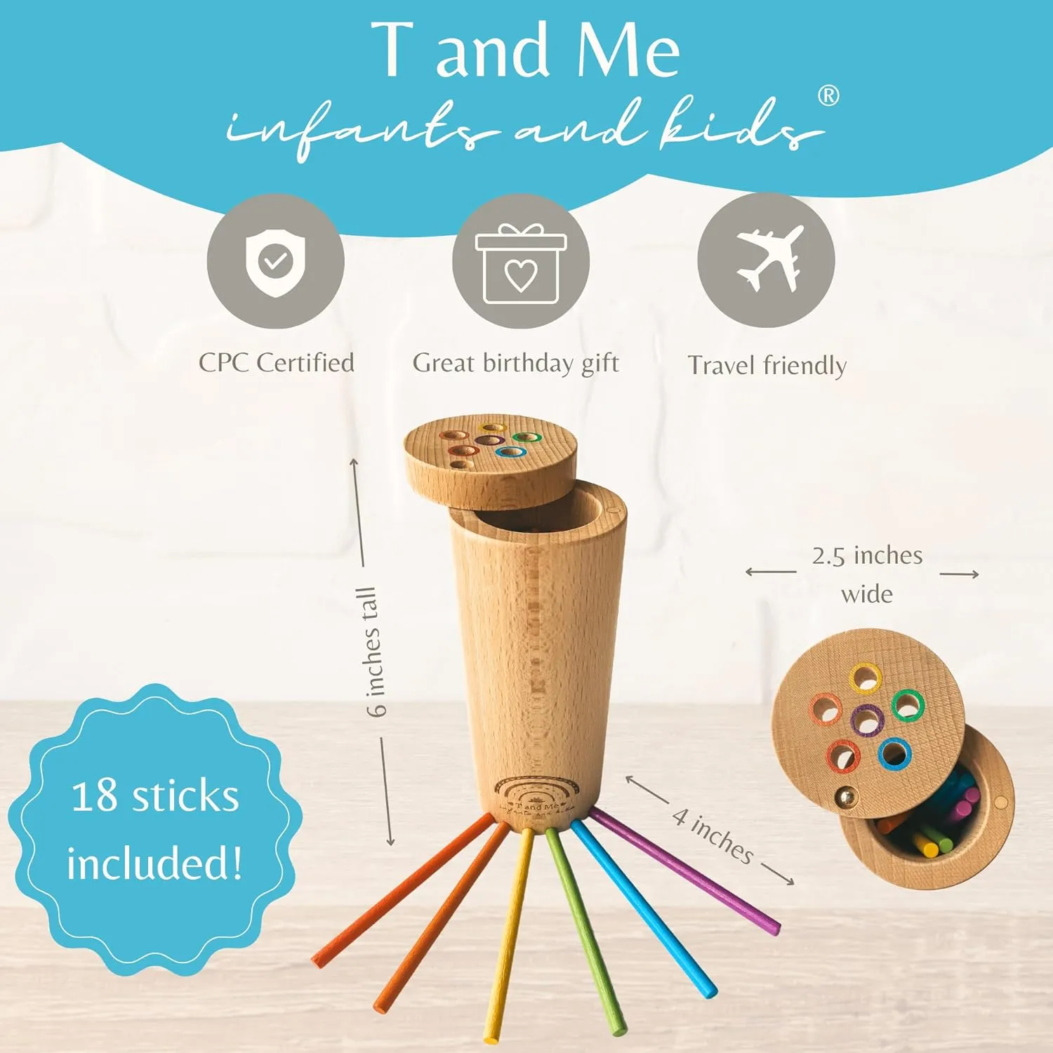 Sticks for Kids Plus Size, Montessori Toddler Toys, Toys for 1-3 Year Old, 1 Year Old Gift, Wooden Toddler Toys, Toddlers Stay Busy, Sensory Toys, Learning Toys for Toddlers, Educational Games