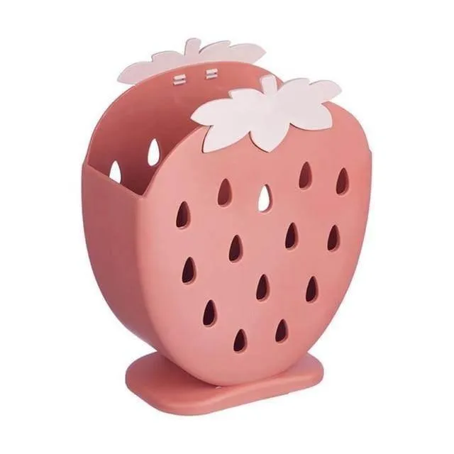Strawberry Cutlery Organizer - Cute Kitchen Storage Set 2PCS