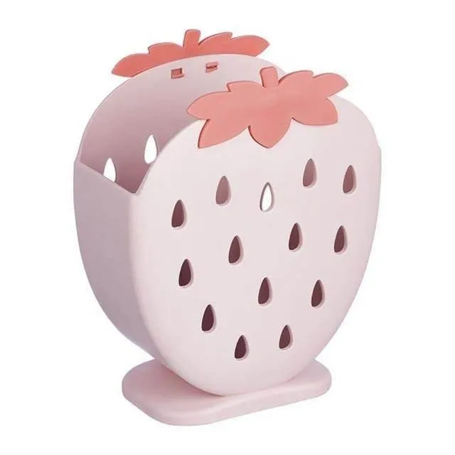 Strawberry Cutlery Organizer - Cute Kitchen Storage Set 2PCS