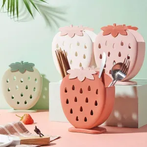 Strawberry Cutlery Organizer - Cute Kitchen Storage Set 2PCS