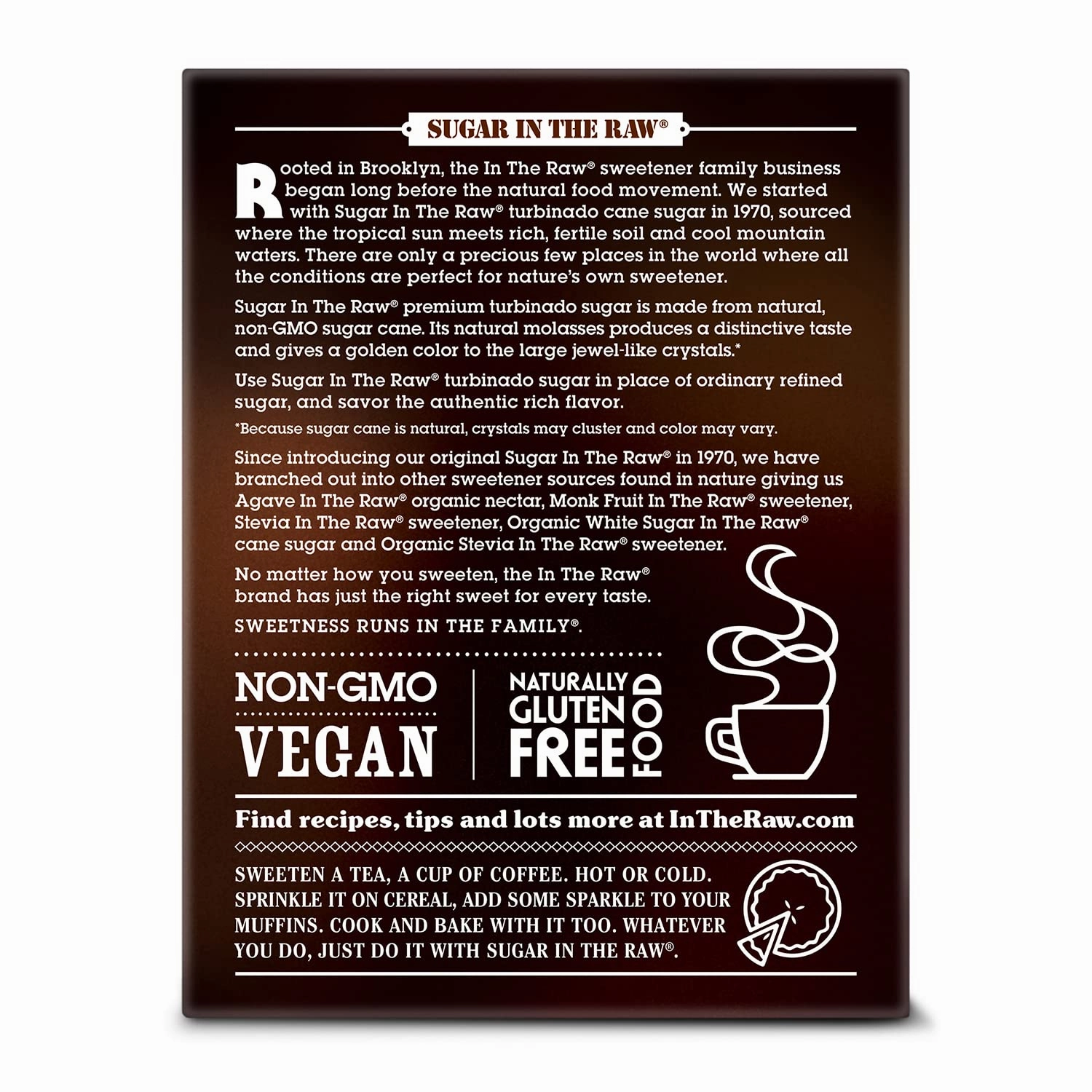 Sugar In The Raw Turbinado Cane Sugar Packets, 100 Ct Box, 8 Pack, Pure, All-Natural Turbinado Sugar, Non-GMO Project Verified, Kosher, Vegan and Gluten Free