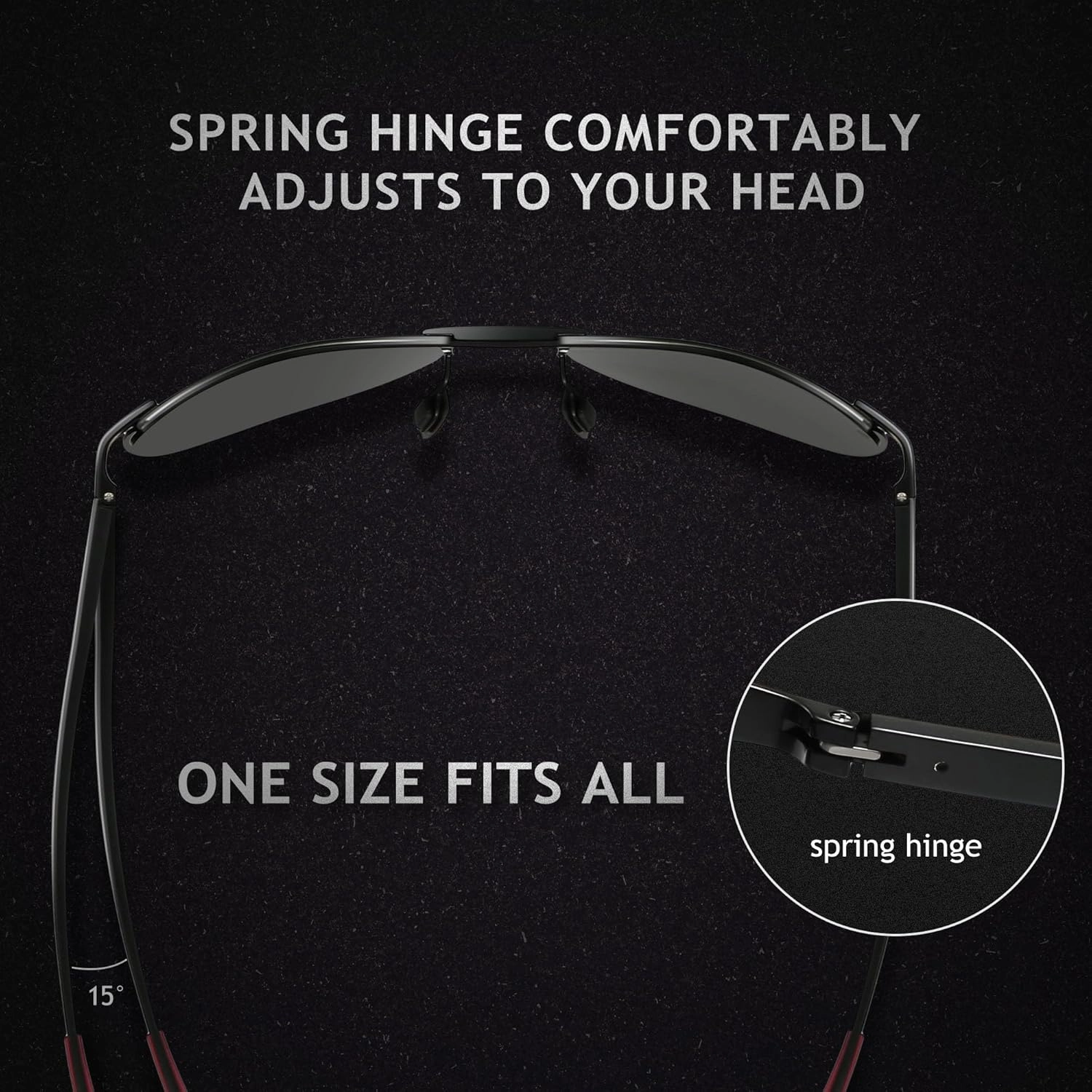 SUNGAIT Ultra Lightweight Polarized Sunglasses Men Rectangular Metal Frame with Spring Hinge
