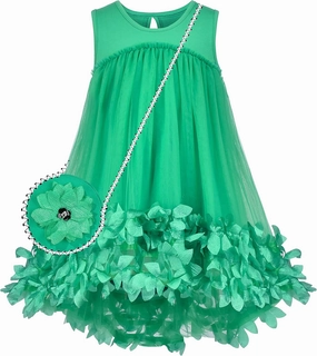 Sunny Fashion Girls Dress A-line Cute Handbag White Princess Size 5-10