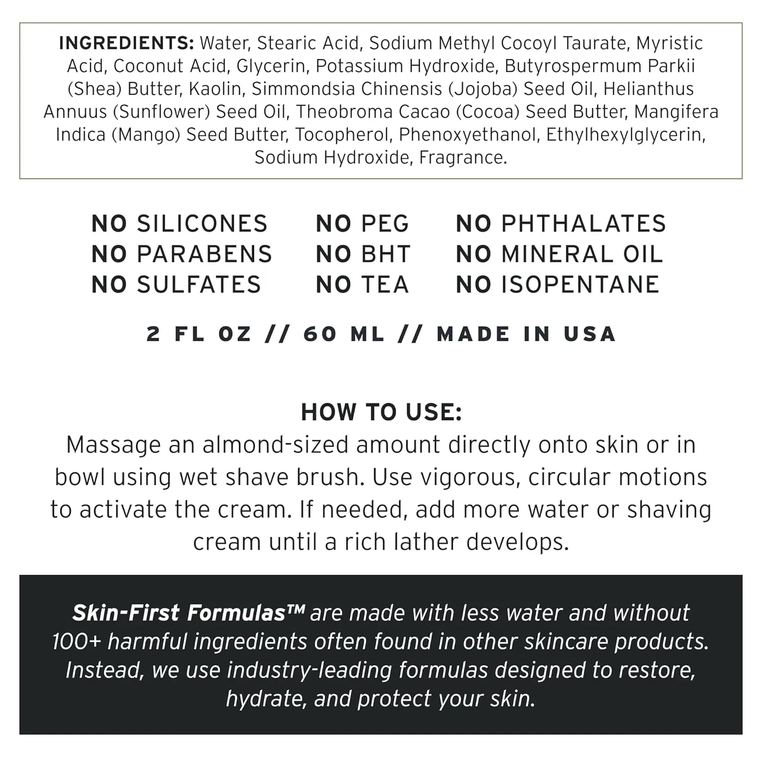 SUPPLY Ultra Lather Shaving Cream Black Pepper & Fir - Hypoallergenic Formula for Men - 3.4 Oz Jar - Naturally Soothes and Protects, Guards Against Razor Burn and Irritation