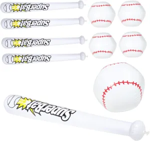 SUPVOX Inflatable Baseball Set Bat Ball Toys for Pool Baseball 10pcs Bat Inflatable