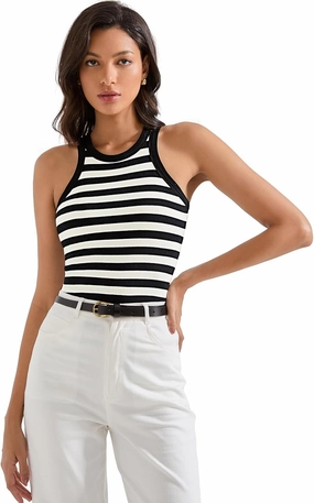 SUUKSESS Women Padded Cotton Ribbed Tank Tops 2025 High Neck Racerback Basic Tops