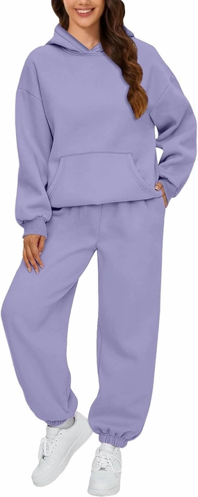 Sweat Suits for Womens 2 Piece 2025 Long Sleeve Hooded Sweatshirt and Jogging Pants Outfits Lounge Sets Fall Clothing