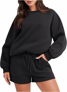 Sweatsuits for Women Loungewear Workout Athletic Tracksuits Long Sleeve Tops Sweatshirt Shorts Casual Suit Sets