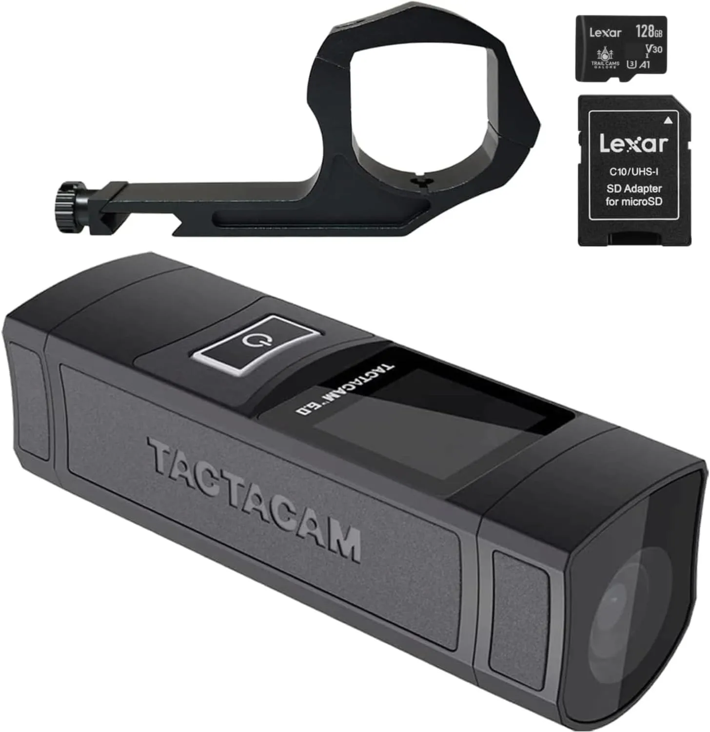 TACTACAM 6.0 Action Camera, 4k 60 FPS, 8X Zoom, Waterproof, Integrated Image Stabilization, One Touch Operation (6.0)   Lexar 128GB Micro SD Card   Mount (Underscope Mount)