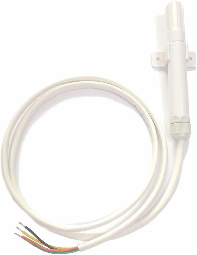 Taidacent Outdoor 3.3V 5V IIC I2C Digital Temperature Humidity Atmospheric Barometric Air Pressure Sensor Probe BME280 (2m, White)