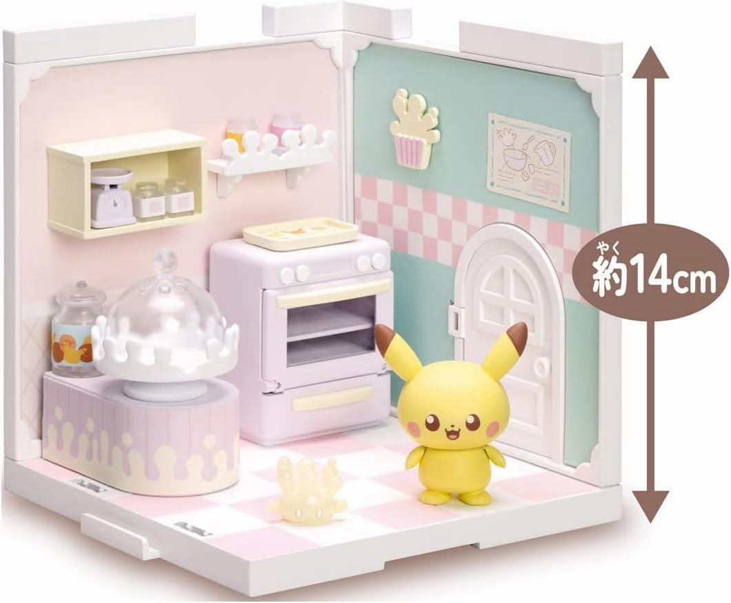 Takara Tomy Pokemon Pokepiece House Kitchen Mahomil & Pikachu