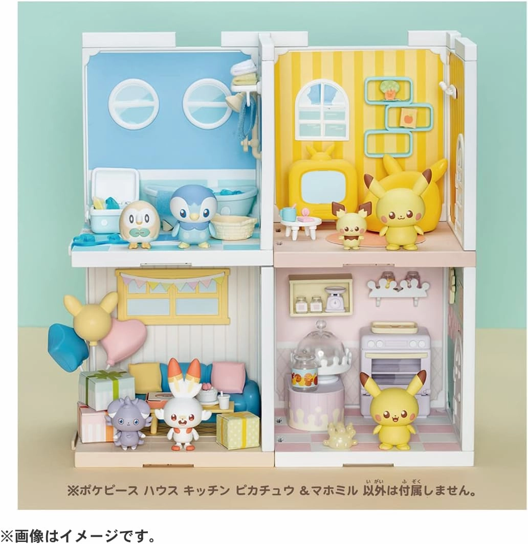 Takara Tomy Pokemon Pokepiece House Kitchen Mahomil & Pikachu
