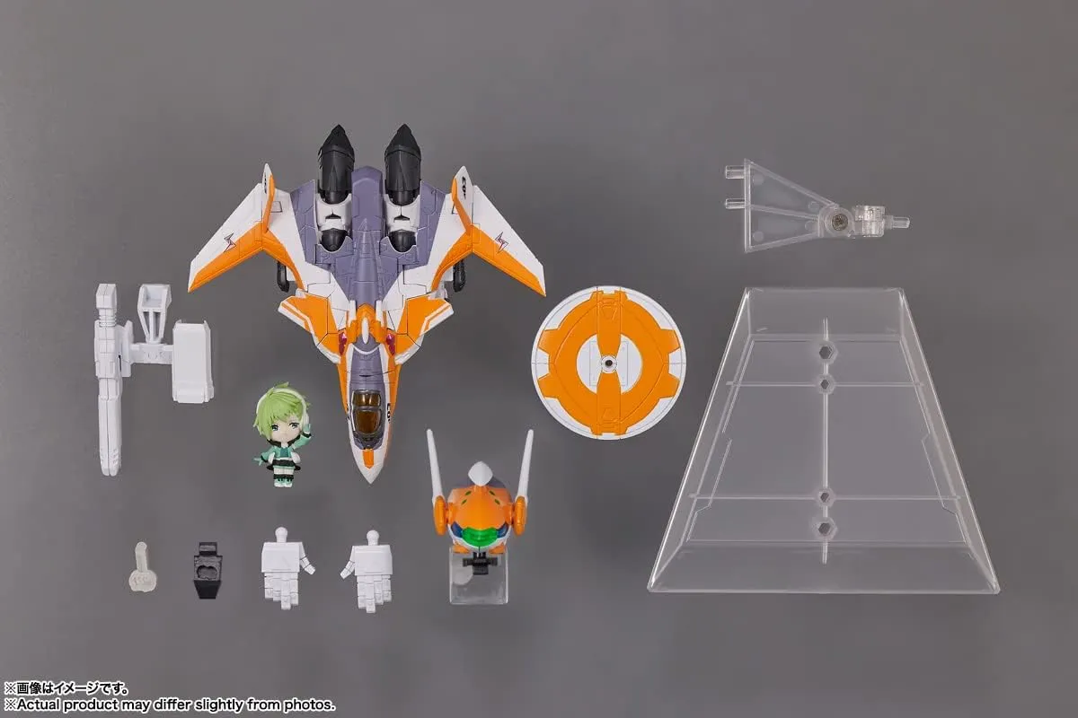 TAMASHII NATIONS - Macross Delta - VF-31E Siegfried (Chuck Mustang Use) with Reina Prowler, Bandai Spirits Tiny Session Figure Action Figure