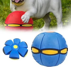 The Doggy Disc Ball for Large Dogs|Small Dogs|Medium Dogs, 2024 New Doggie Disc Ball for Large|Small Dogs, Dog Disc Ball, Flying Saucer Ball Dog Toy for Rolling Fun (Blue, Three Lights)