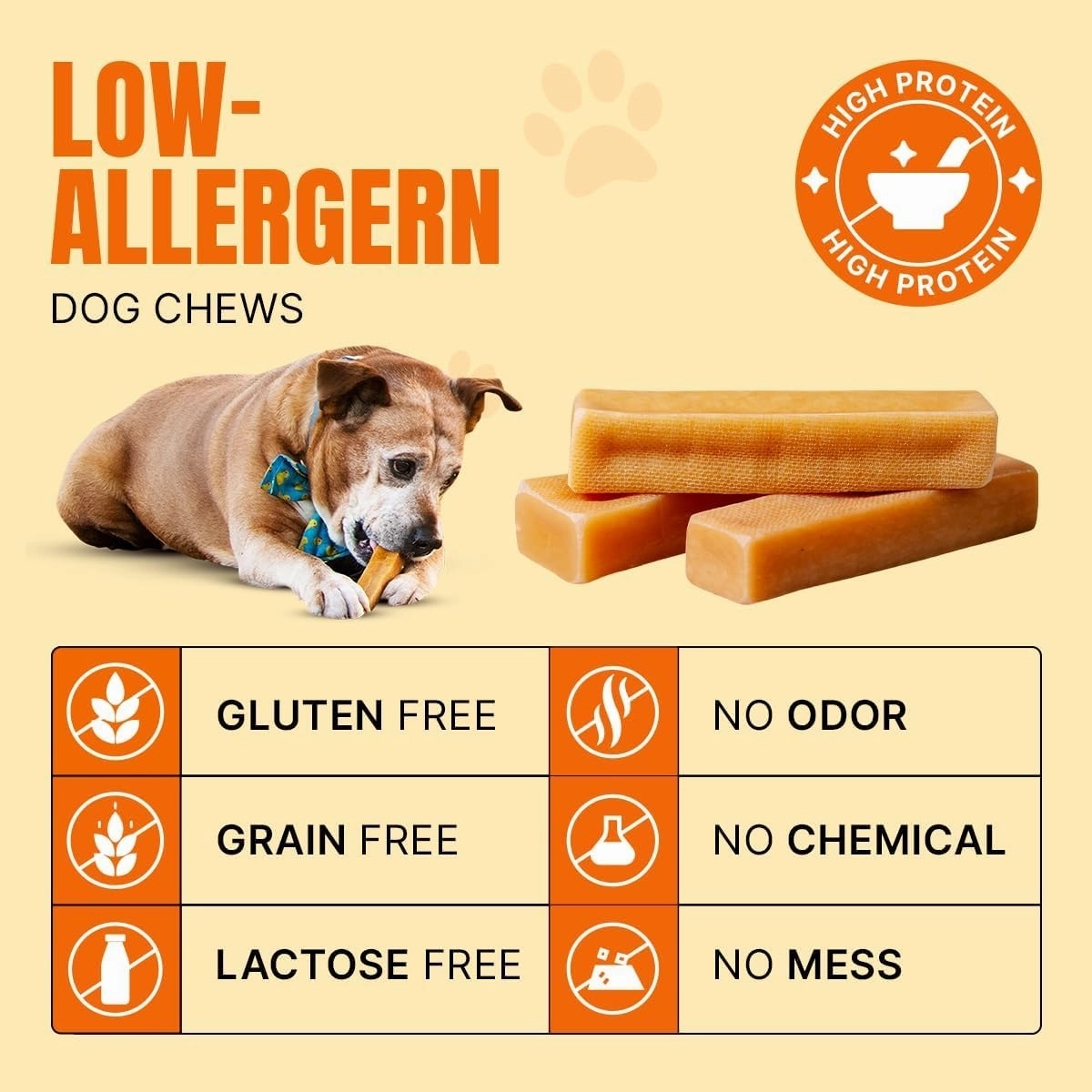 Tibetan Dog Chew Yak Cheese Sticks (12 Large Chews) - Handmade Treats for Aggressive Chewers, Easy to Digest, No Additives, Rawhide, Grains, or Gluten - Ideal Dog Toy and Travel Bag Companion