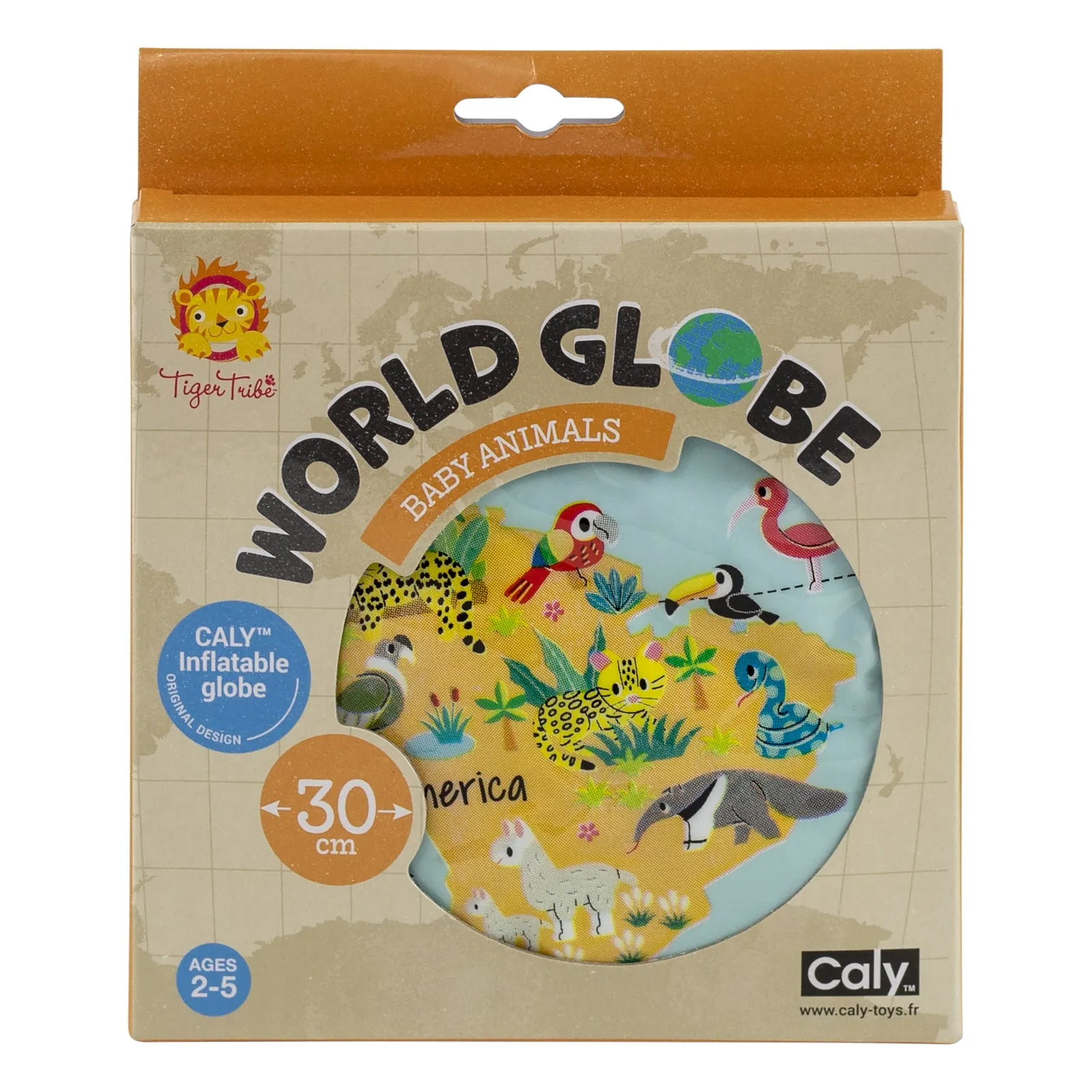 Tiger Tribe Inflatable World Globe - Baby Animals