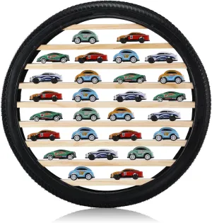 Tire Toy Box Wall Car Display Shelf Model Car Display Case Stand for 1/64 Collectibles Cars,Collectibles,Toy Figurines(Diameter 23.6 Inches)