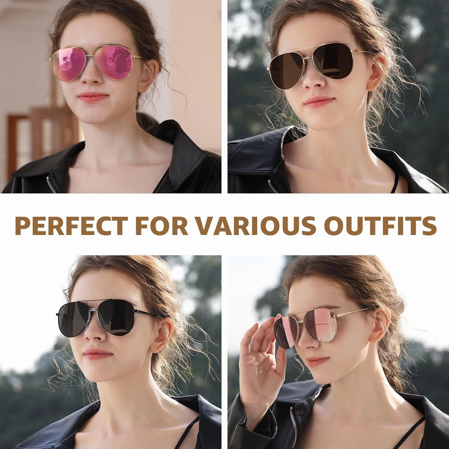 TJUTR Tangle Free Aviator Sunglasses for Women Men, Polarized UV400 Protection Trendy Shades, No-Snag Metal Frame Glasses
