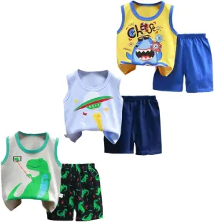 Toddler Boys Clothes for Baby Boy Summer Outfits Sleeveless Tank Top and Shorts Set 1-4t