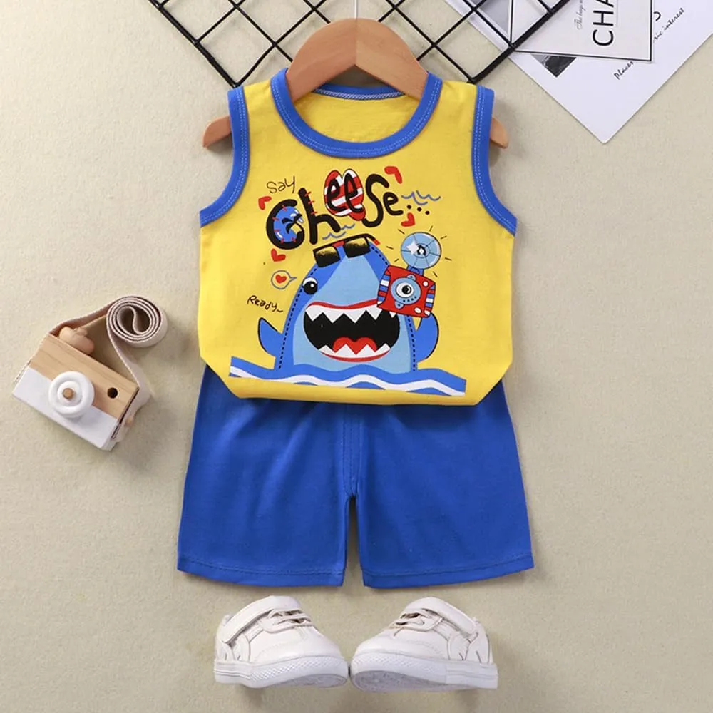 Toddler Boys Clothes for Baby Boy Summer Outfits Sleeveless Tank Top and Shorts Set 1-4t