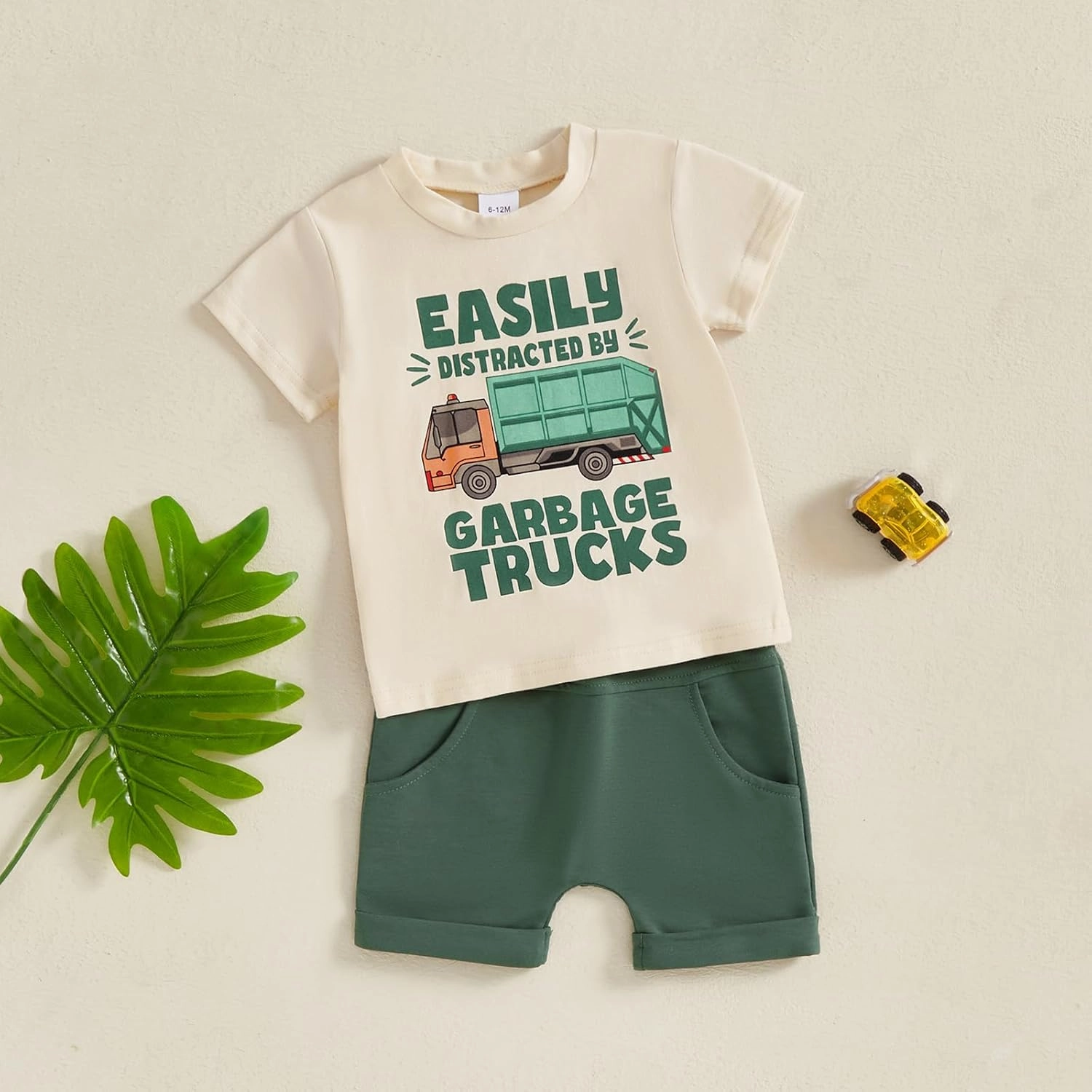 Toddler Baby Boy Summer Outfits Farmer Truck Gingham Boxer Shorts Set Little Kids 2Pcs Clothes 6 12 18 Months 2T 3T 4T