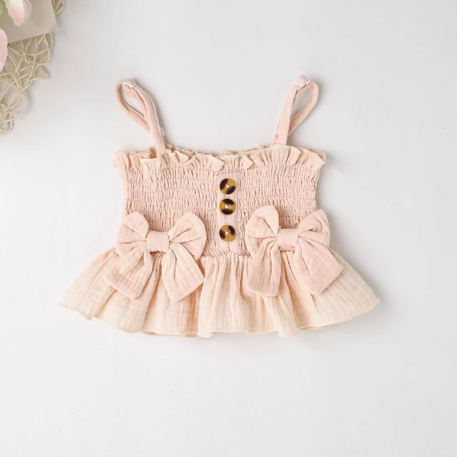 Toddler Baby Girl Clothes Summer Outfits Cute Bow Button Ruffle Camisole Pants Set 9-36 Months