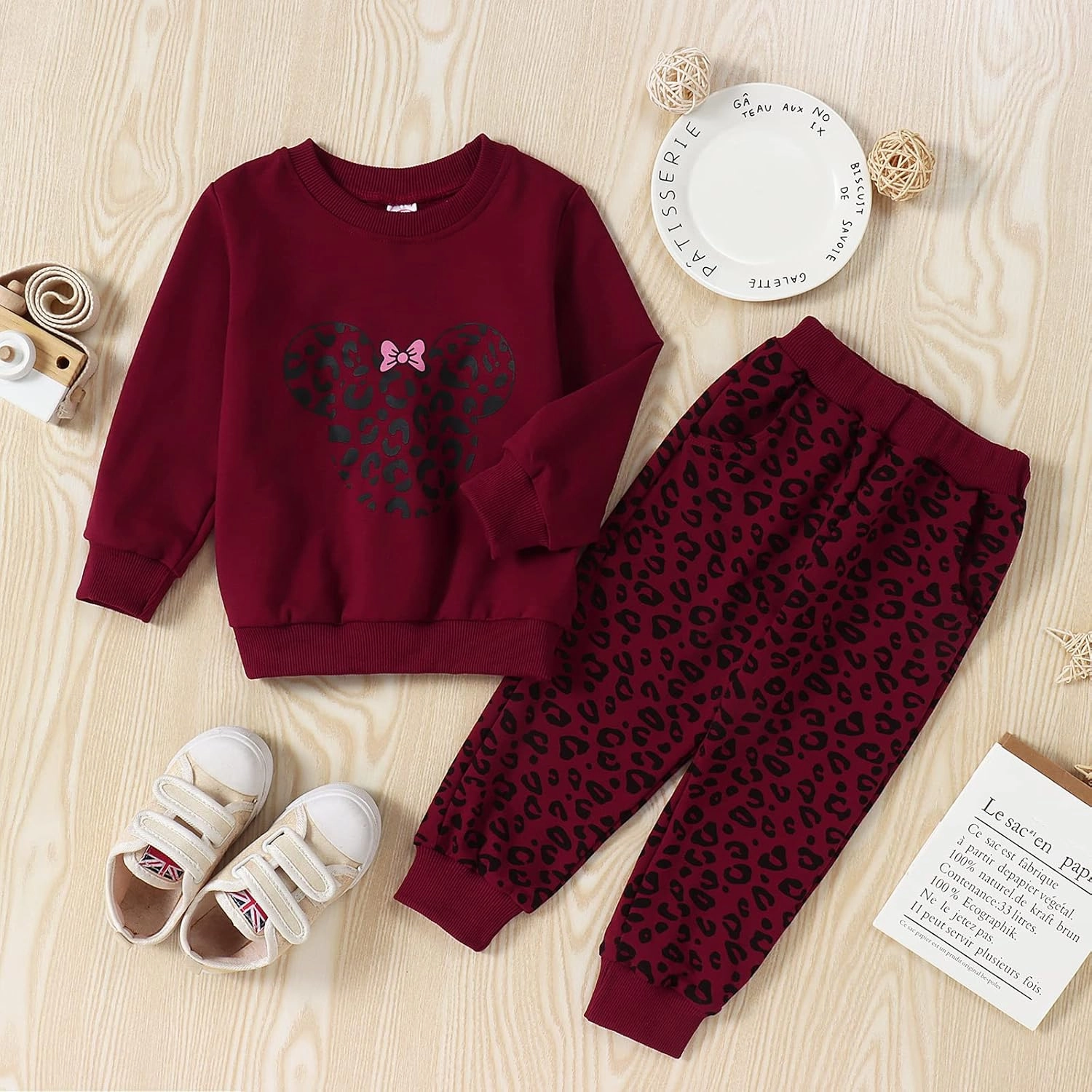 Toddler Baby Girl Leopard Fall Clothes Long Sleeve Pullover Crew Neck Top Sweatshirt Pants Casual Winter Outfits