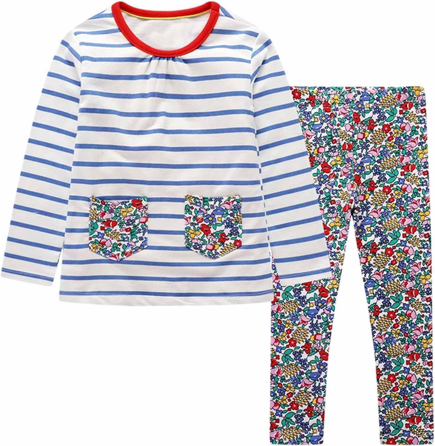 Toddler Baby Girls Clothing Set Cute Print Long Sleeve T Shirt and Pants 2pcs Outfits