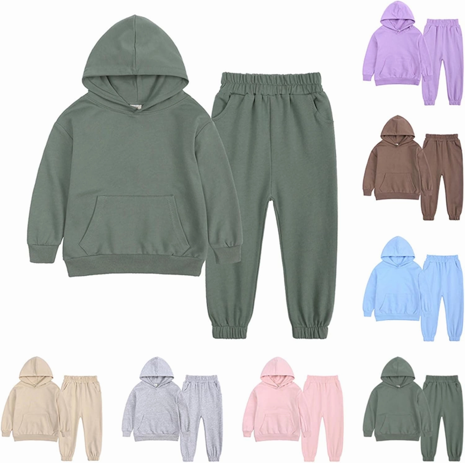 Toddler Boy Clothes Boys Fall Winter Outfit Long Sleeve Solid Hoodie Sweatshirts Sweatpant 2Pcs Baby Clothing Set