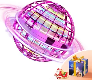 TOMZON Flying Orb Ball, Cool Toys for Boys Girls, Hover Ball Boomerang Fidget Spinner, Drone for Kids with Colorful Light Flying Spinner, A32 Purple