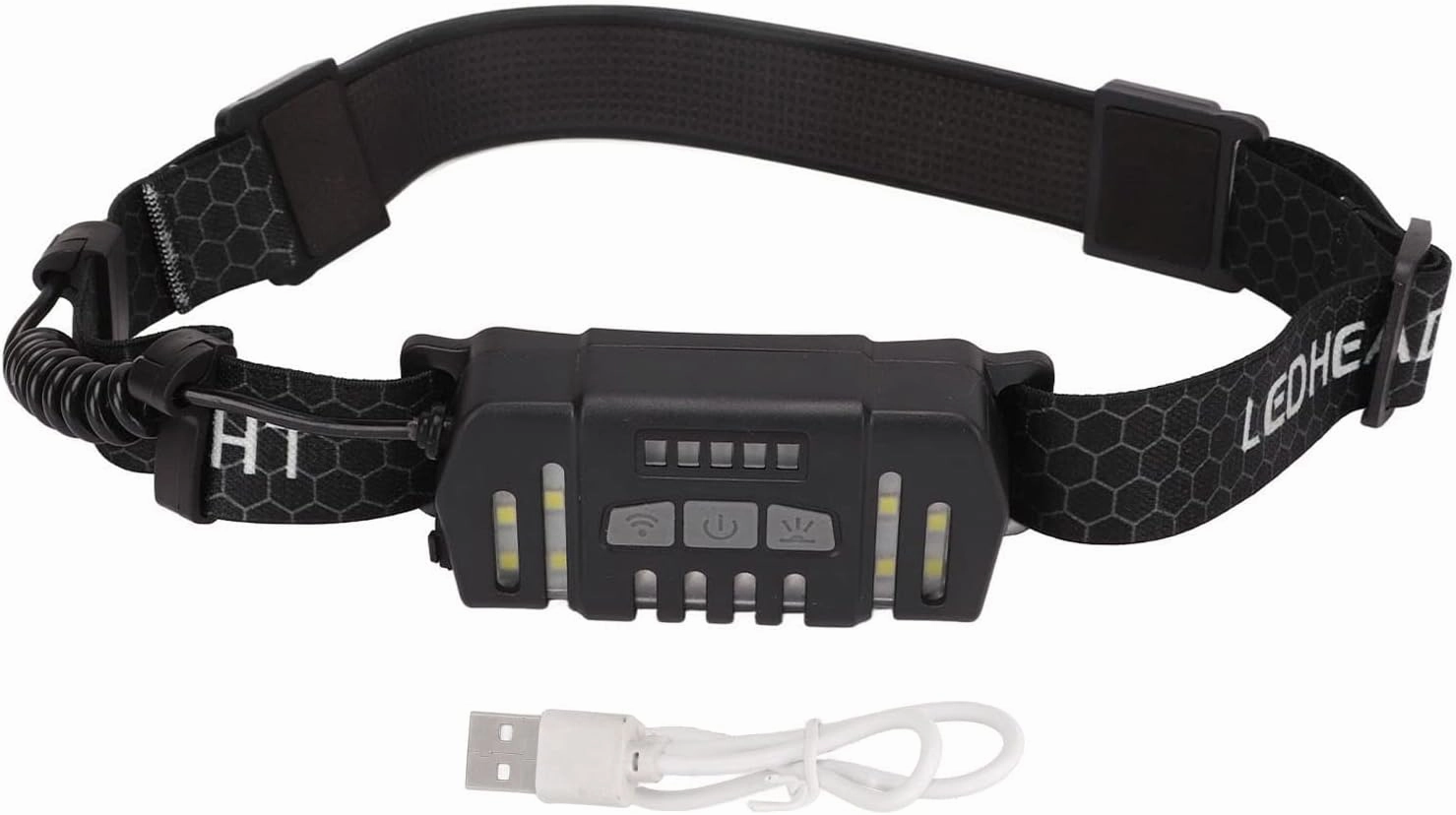 Topyond LED Headlamp, Rechargable Headlamp, XPG Induction COB Headlamp USB Rechargeable Head Light for Hiking Running Repairing for Outdoor Fishing Cycling