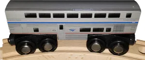 Transitional Sleeper Amtrak Wooden Train Superliner Sleeping Car 4.25 inch Compatible with Other Railroads