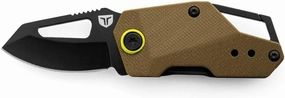 TRUE Berm Keychain Knife | EDC, Everyday Carry, Compact, Versatile, Flipper, Carabiner, Reversible Clip - Black/Olive