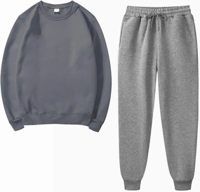 Two Piece Sets for Women Fleece Sweatsuit Outfit Long Sleeve Crewneck Pullover Sweatshirt Jogger Pants Warm Fuzzy Loungewear