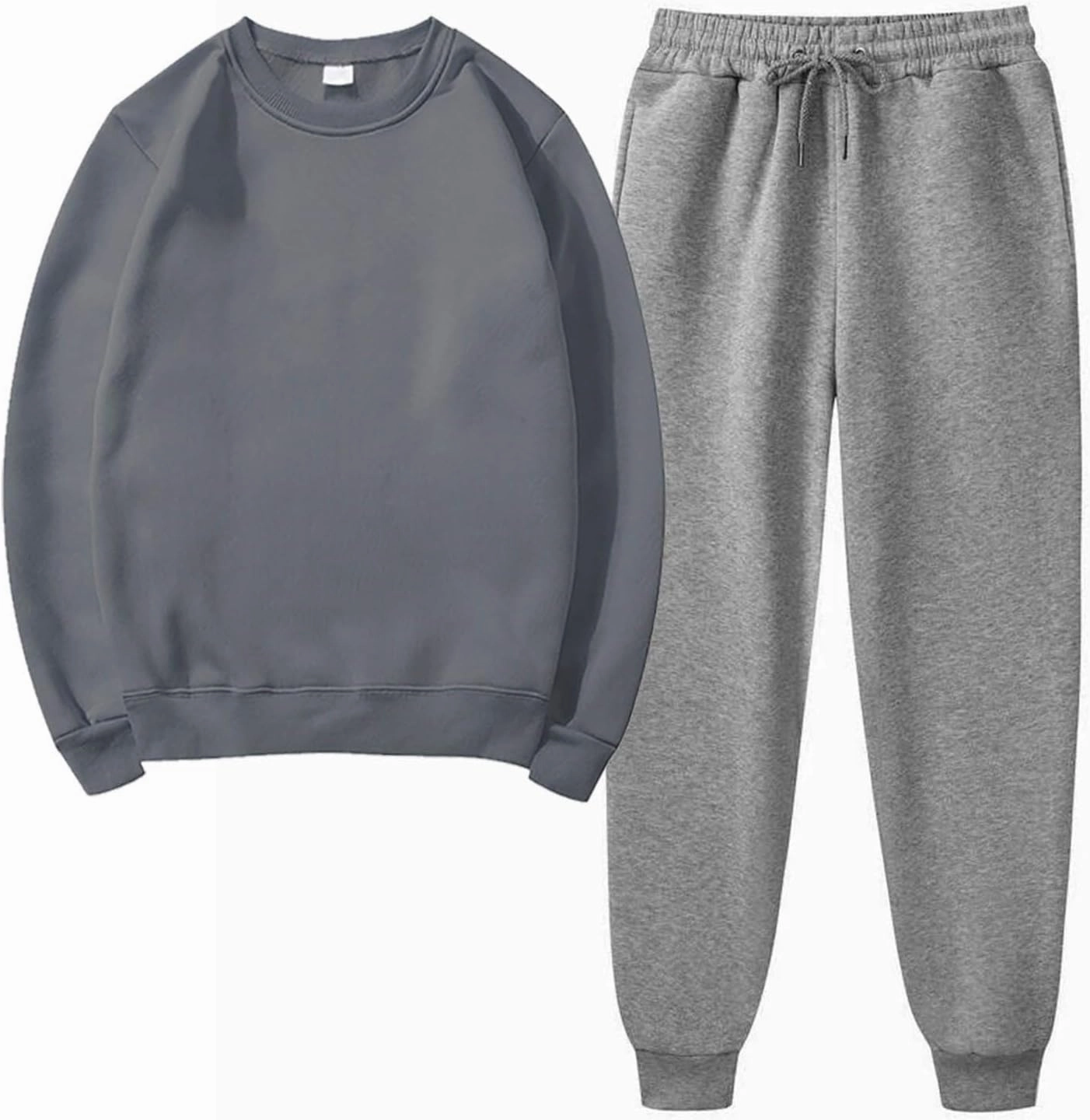 Two Piece Sets for Women Fleece Sweatsuit Outfit Long Sleeve Crewneck Pullover Sweatshirt Jogger Pants Warm Fuzzy Loungewear