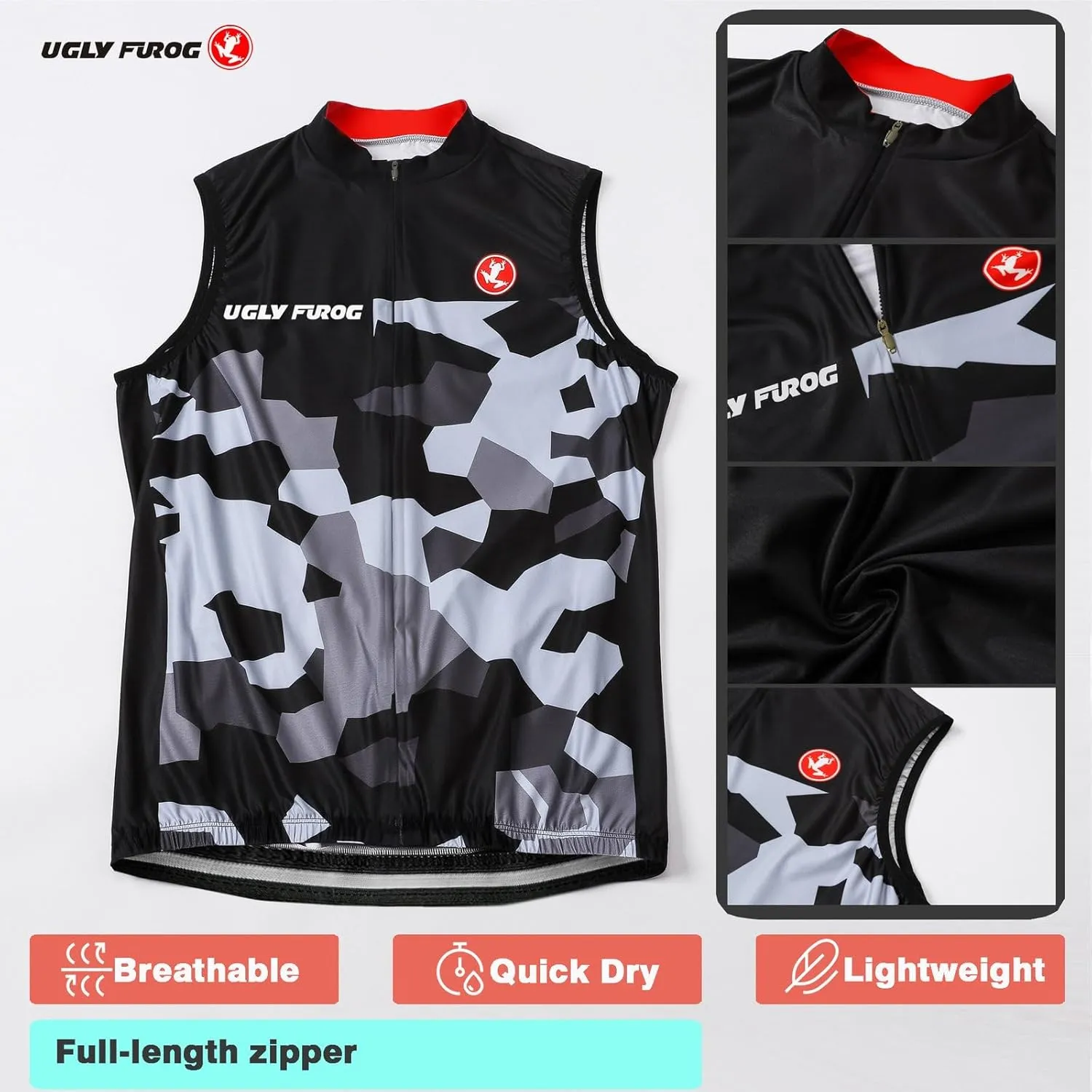 UGLY FROG Sleeveless Cycle Tops Vest, Mountain Bike/Shirt, Reflective Biking Bicycle Clothes, Great Cyclist Equipments