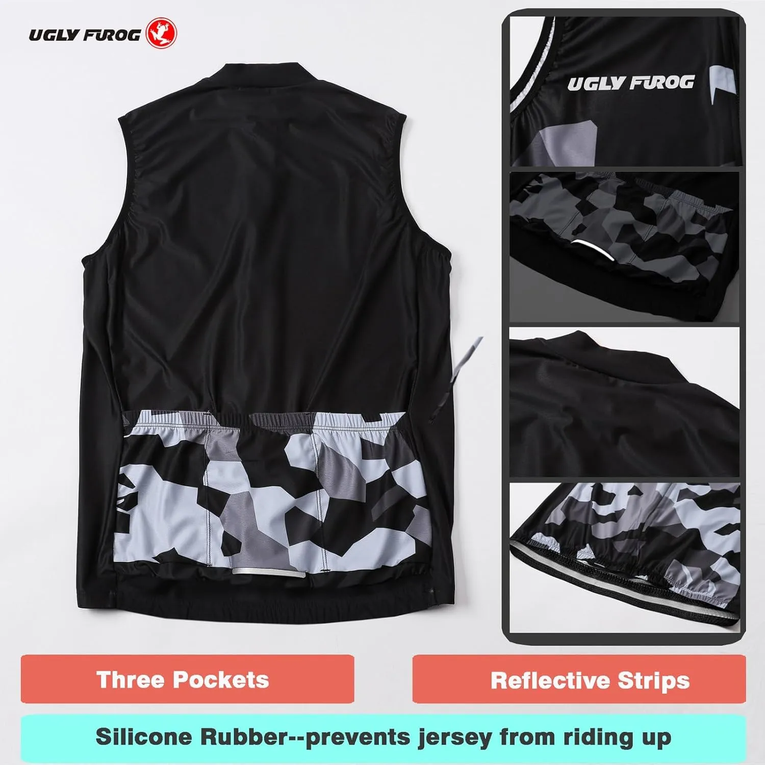 UGLY FROG Sleeveless Cycle Tops Vest, Mountain Bike/Shirt, Reflective Biking Bicycle Clothes, Great Cyclist Equipments