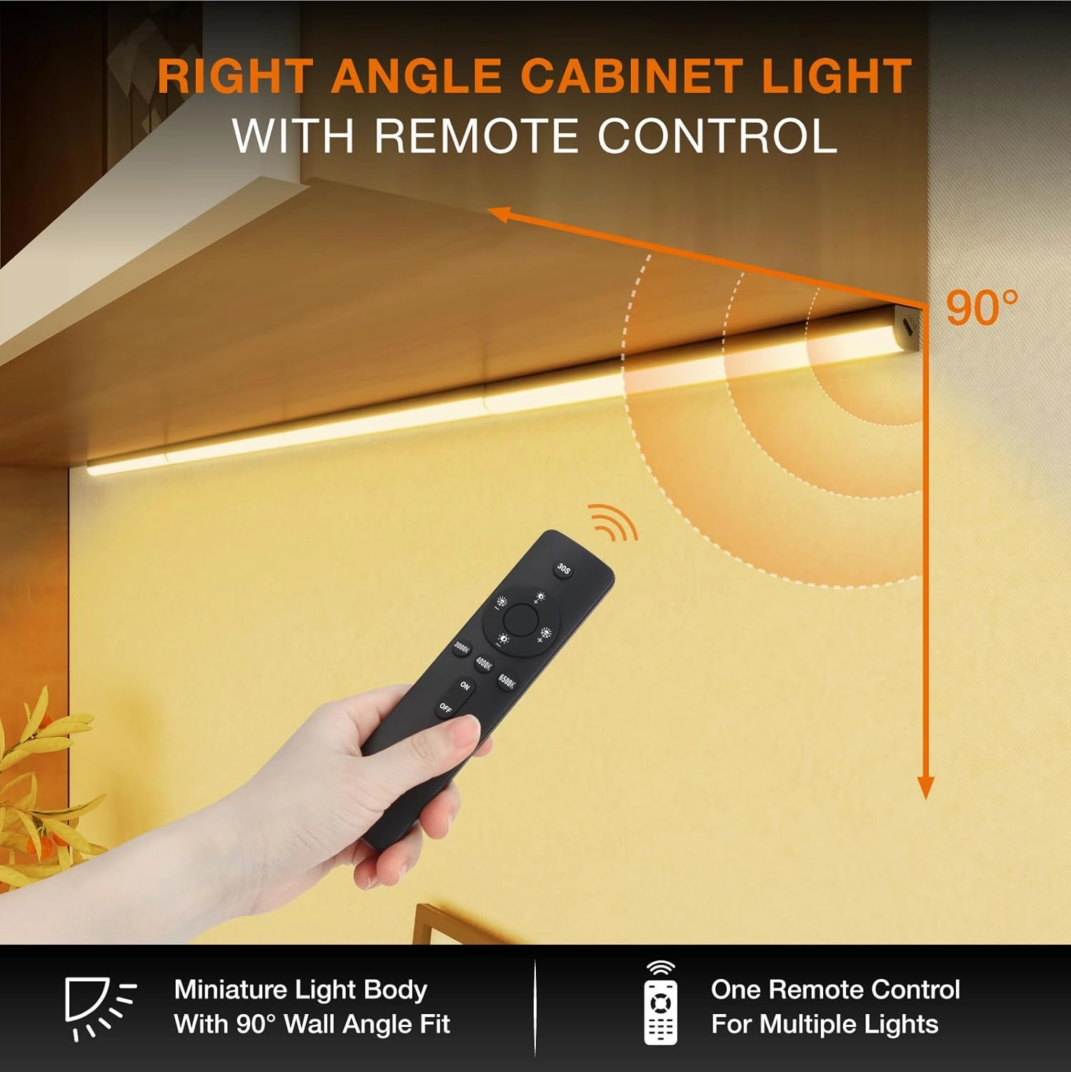Under Cabinet Lights Remote Control,2 Pack Magnetic Dimmable Closet Lights,USB Rechargeable Wireless LED Shop Light,Ceiling and Under Counter Lights for Kitchen (Black, 20CM)