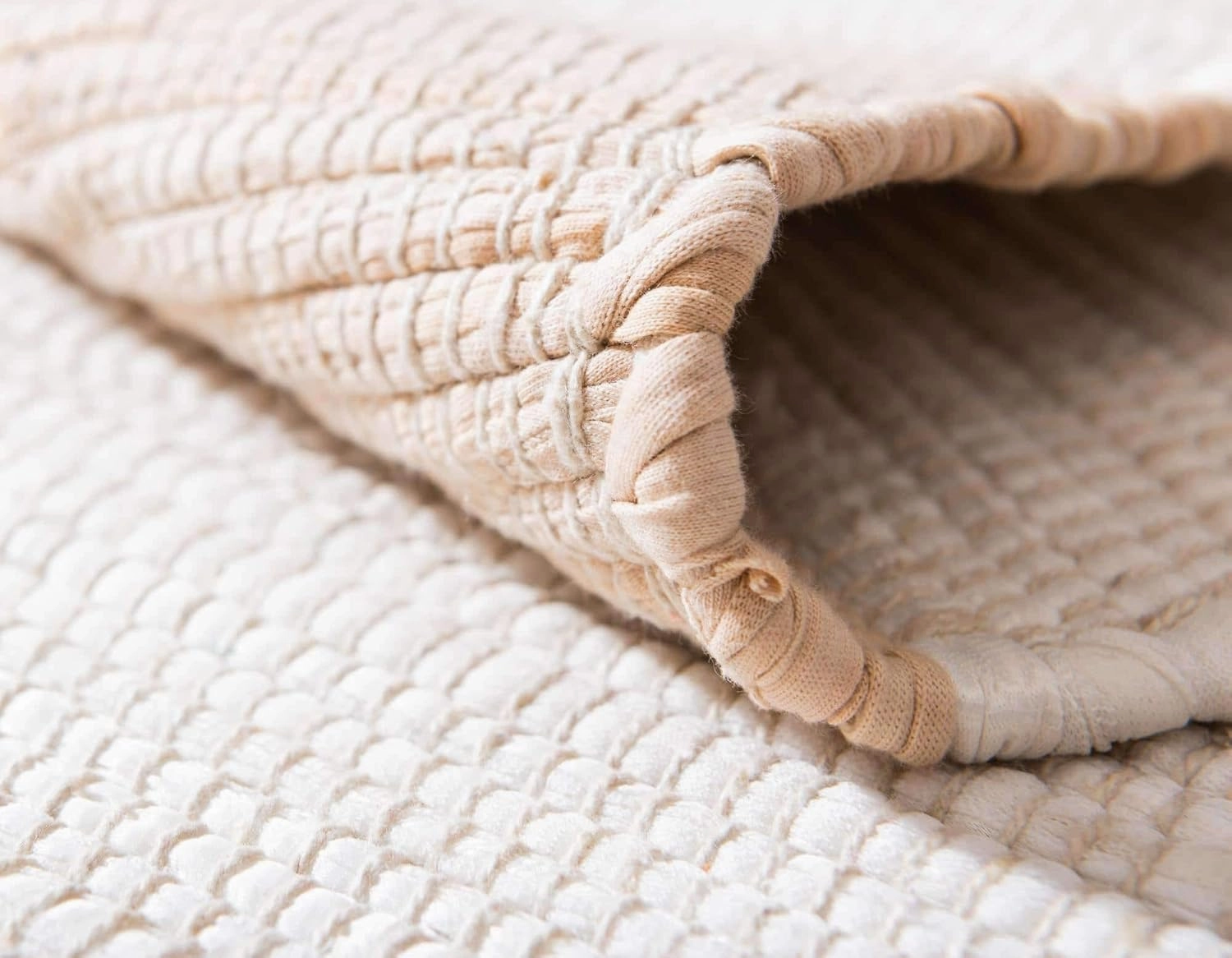 Unique Loom Chindi Rag Collection Area Rug - Striped (2' 2" x 12' 2" Runner, Beige/ Ivory)