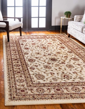 Unique Loom Voyage Collection Traditional Oriental Classic Intricate Design Area Rug (7' 0 x 10' 0 Rectangular, Ivory/Gold)