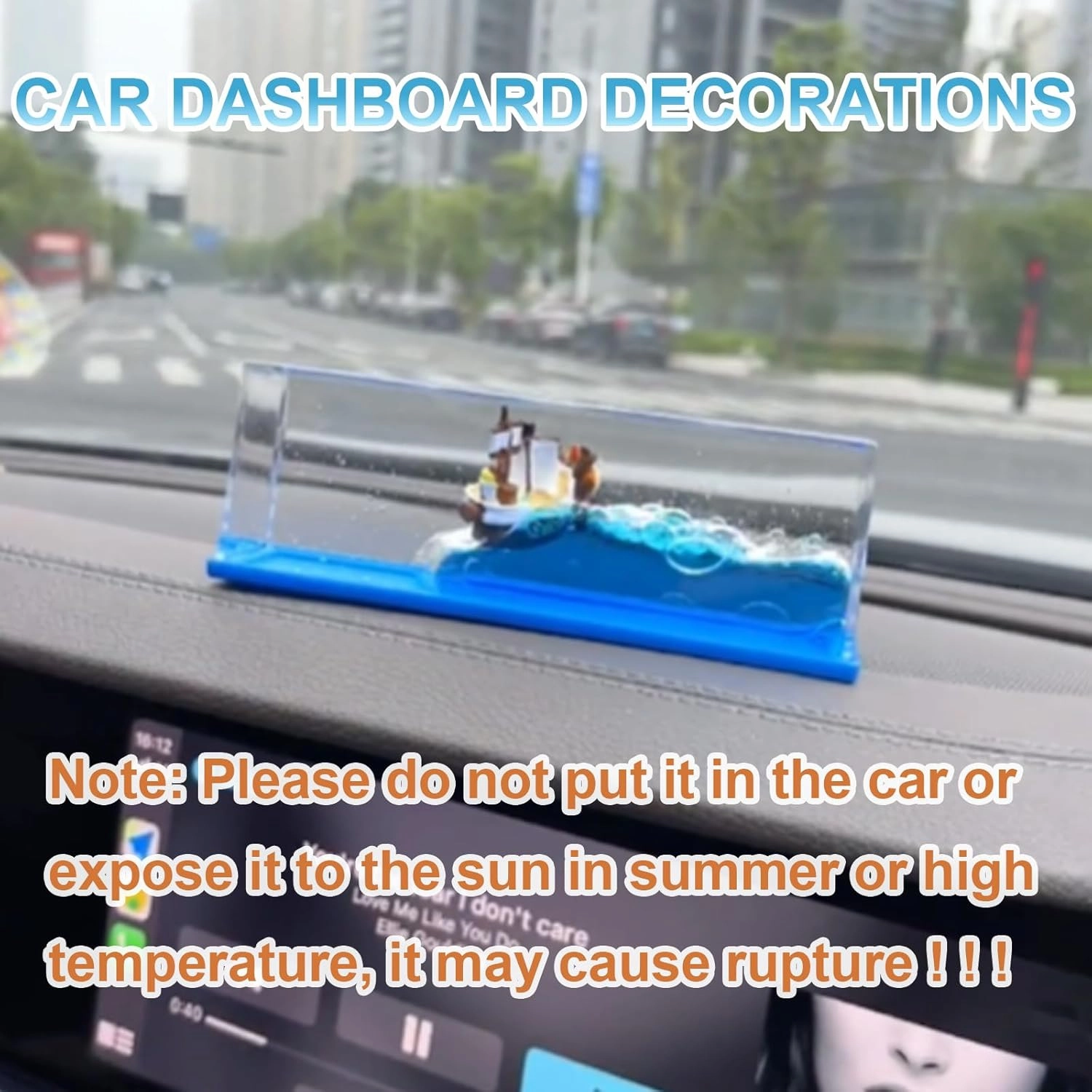Unsinkable Boat Pirate Ship, Housand Sunny Fluid Drift Bottle, Ship in a Bottle Cruise Ship Model Toy, Suitable, for Car Decor, Home Showcase Desktop Ornaments-Rectangle Light Base