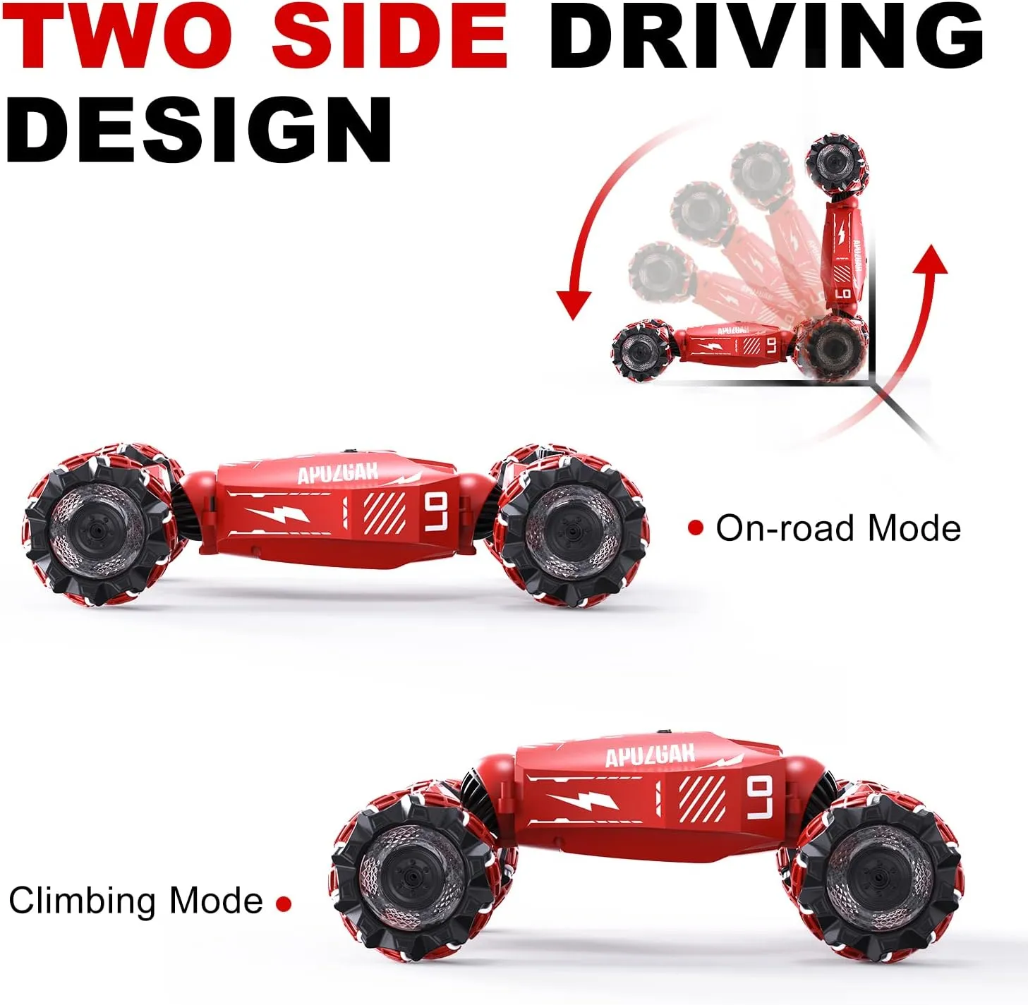 Upgraded Hand Gesture Sensing RC Stunt Car with Lights Music, Spray Drift Hand Gesture RC Car 360° Spins All Terrains Hand Controlled Truck Toys for 6 7 8 9 10 Year Old Boys