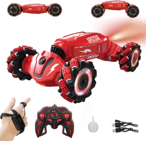 Upgraded Hand Gesture Sensing RC Stunt Car with Lights Music, Spray Drift Hand Gesture RC Car 360° Spins All Terrains Hand Controlled Truck Toys for 6 7 8 9 10 Year Old Boys
