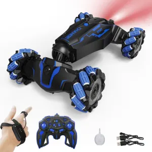 Upgraded Hand Gesture Sensing RC Stunt Car with Lights Music, Spray Fog Steam Gesture RC Car Remote Controll Transformed Vehicle 360° Spins All Terrains Monster Truck for Boys Kids