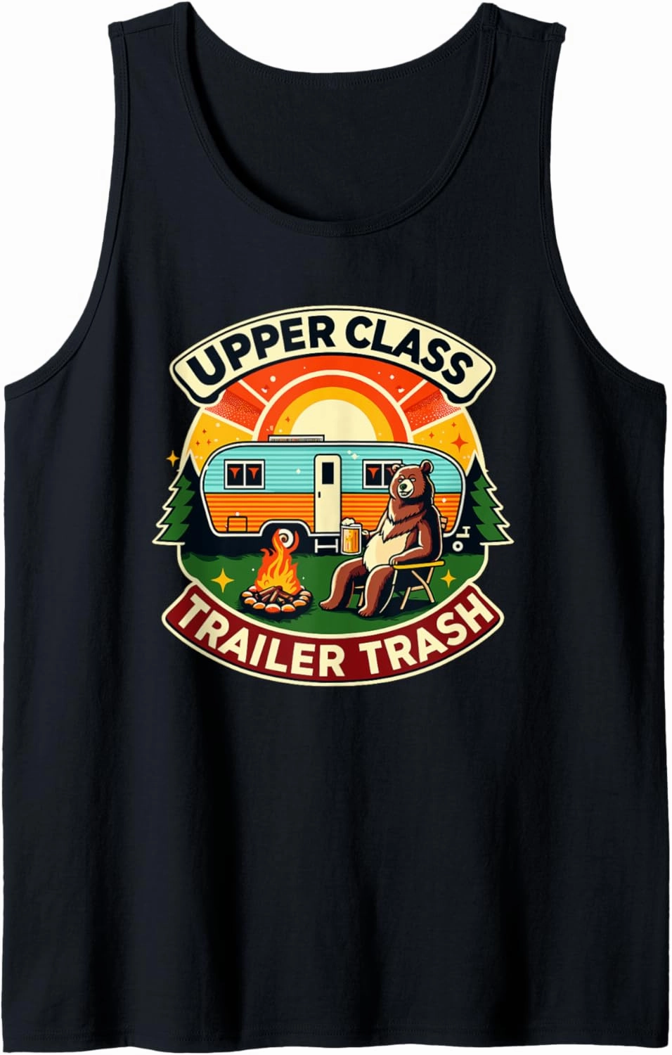 Upper Trailer Class Camping Outdoor Trash Animal Camper Tank Top