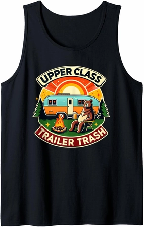 Upper Trailer Class Camping Outdoor Trash Animal Camper Tank Top