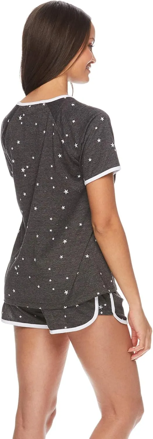 U.S. Polo Assn. Cute Pajama Set for Women, Comfy Tri-Blend PJ Tee Shirt and PJ Shorts, Womens Pajama Sets