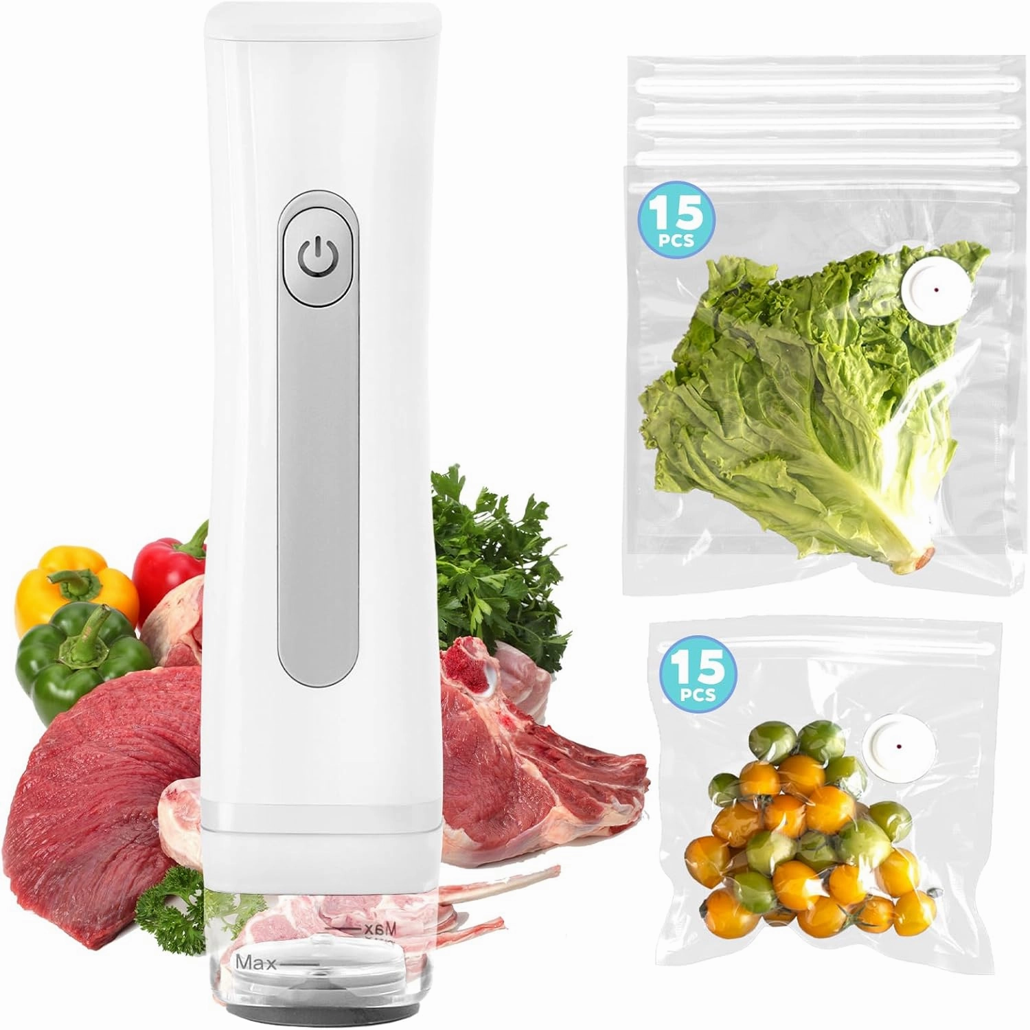 Vacuum Sealer Set Handheld Vacuum Sealer for Food Rechargeable Portable Cordless Vacuum Sealer Machine for Food Preservation Storage With 30 Reusable Vacuum Seal Bags