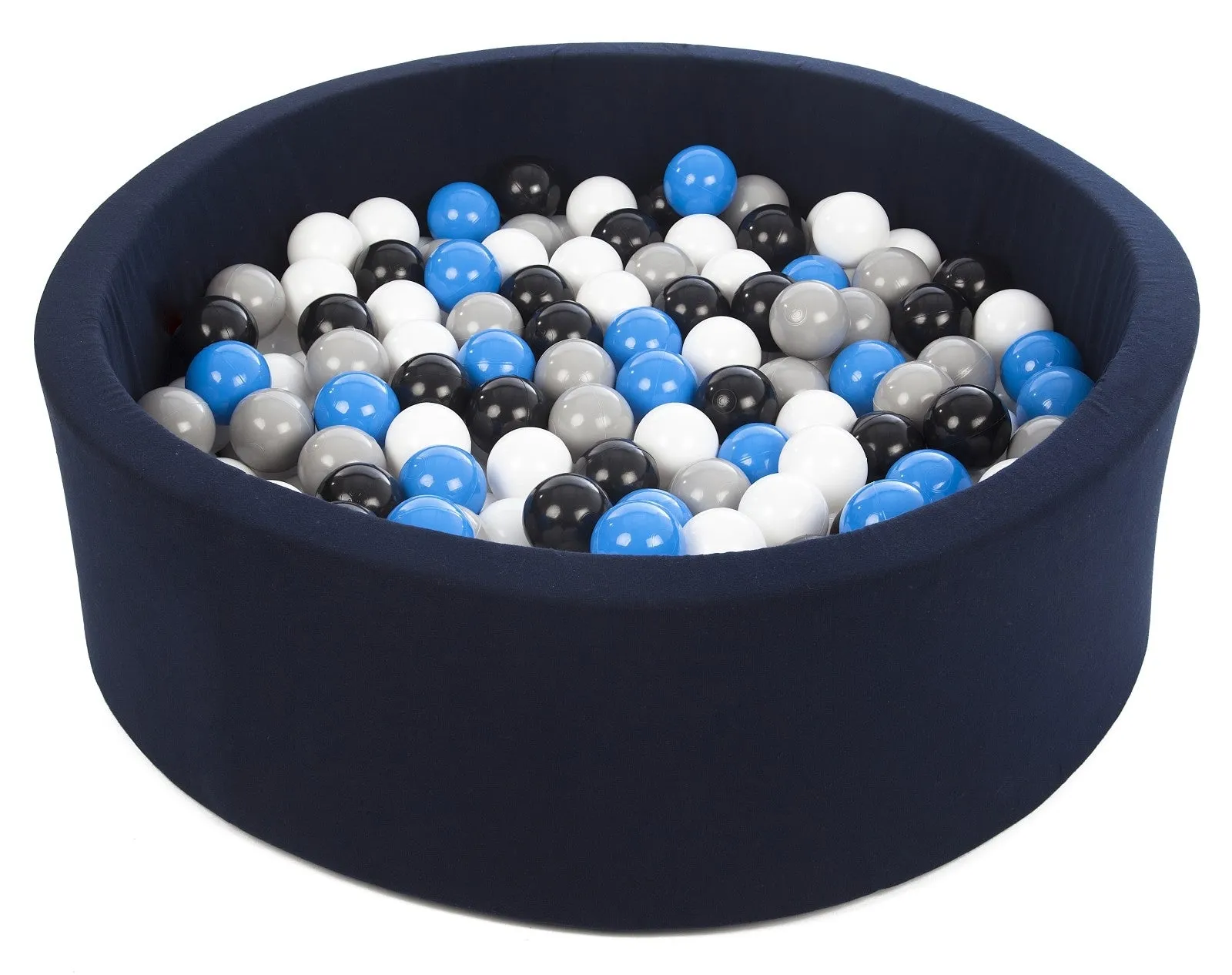 Velinda Soft Jersey Ball Pit with 200 Balls - Navy Blue - Baby & Kids Play Gift - 90cm