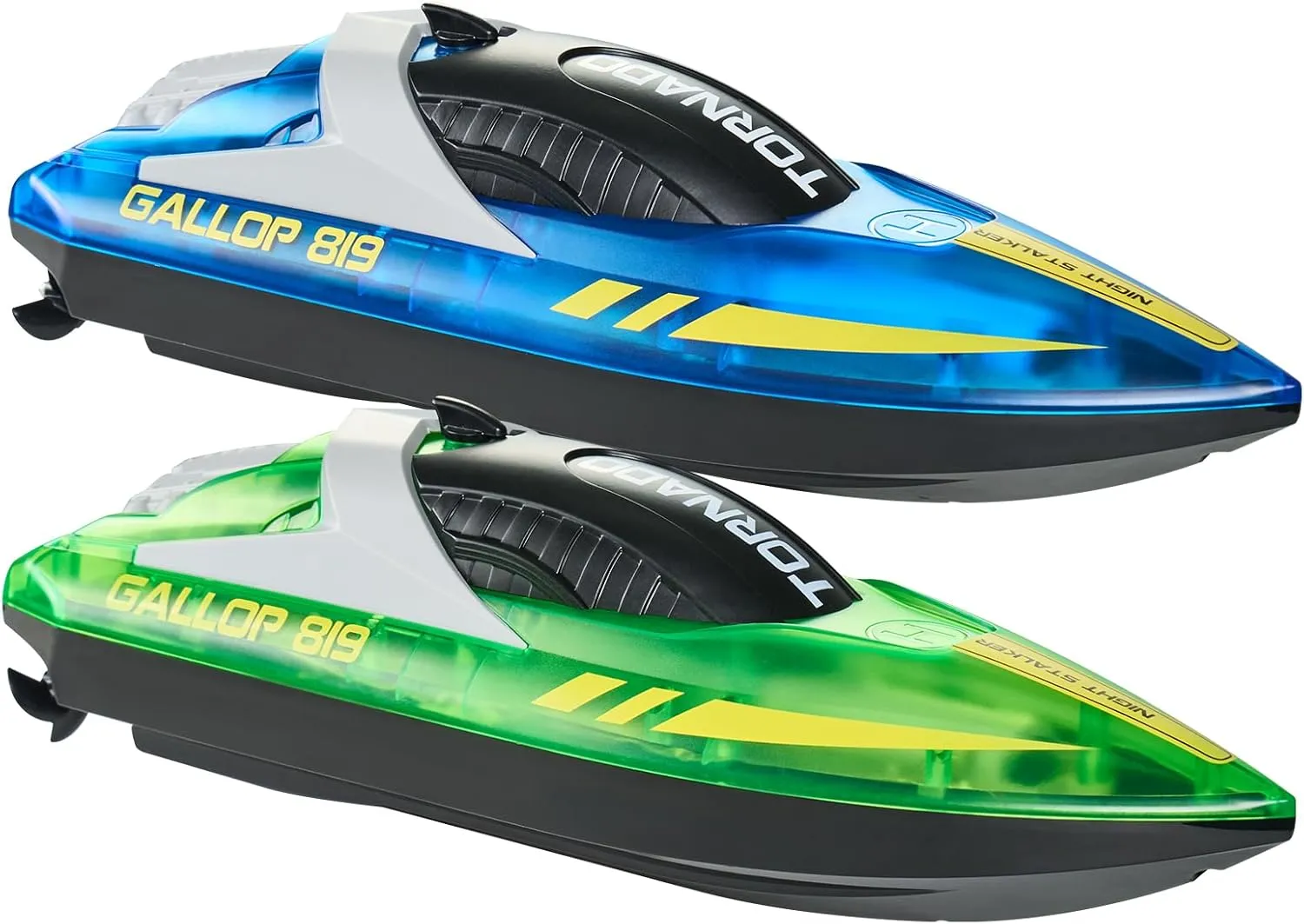 VEVOR RC Boat for Kids, 2Pack Remote Control Boat for Pools & Lakes, Racing Boat with LED Light & 4 Rechargeable Batteries, Whole Body Waterproof, Water Play Toy Gift for Adults Boys & Girls